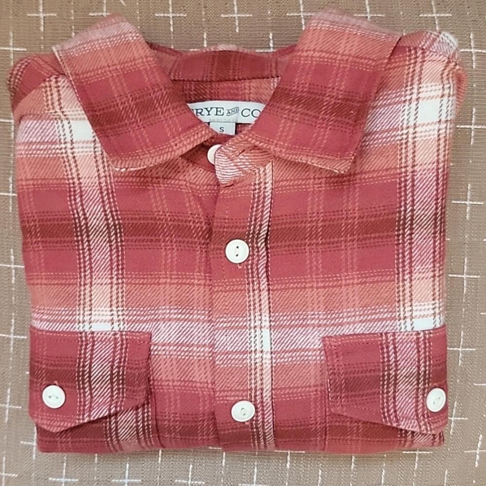 FRYE AND CO Red and White Plaid Button Down Shirt - Picture 2 of 11